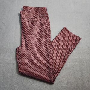 Chico's Perfect Stretch Women 1.5 US 10 Purple Geometric Pull On Straight Pants